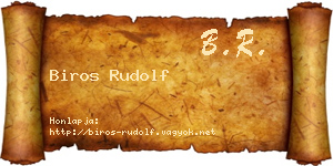Biros Rudolf névjegykártya