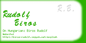 rudolf biros business card